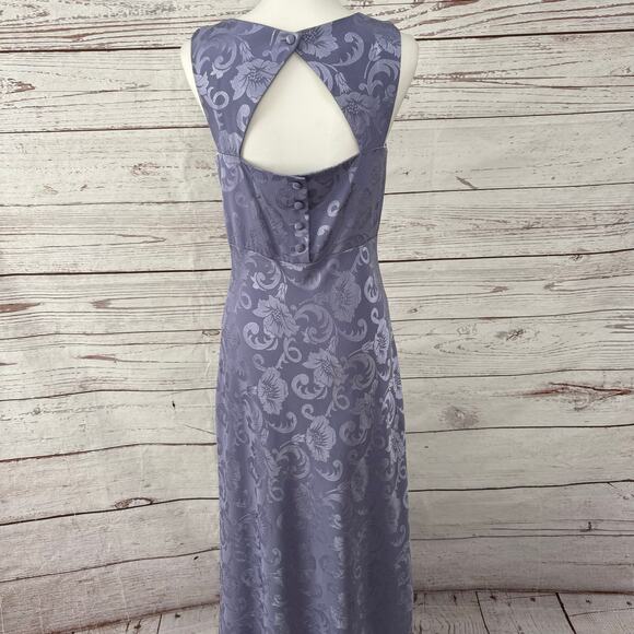 Vintage Maurices Women's Brocade Cut Out Back Midi Maxi Dress Size 9/10 - Picture 11 of 14